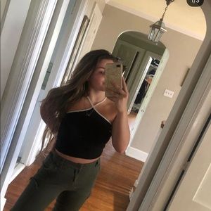 Cross black & white top